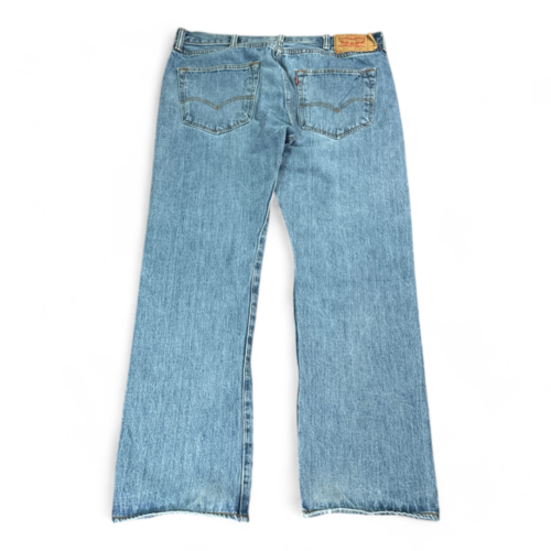 Levis 501 Jeans Blue Light Wash Straight Button Fly Mens 36x30
