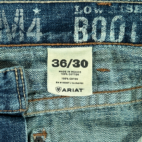 Ariat Jeans Blue Dark Wash Denim M4 Low Rise Boot Cut Mens 38x30