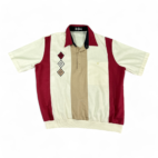 Vintage Alan Stewart Polo Shirt White Red Bowling Colorblock Banded 80s Adult LARGE