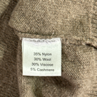 JoS A Bank Reserve Sweater Brown Wool Cashmere Italy Quarter Zip Adult XXL