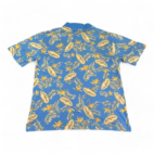 Vintage Greg Norman Polo Shirt Blue Floral Botanical Golf 90s Adult EXTRA LARGE