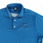 FootJoy Polo Shirt Blue White Dots Golf Caddy Adult LARGE