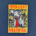 Vintage Pork Festival Shirt Blue Pig Hog Tipton County Indiana 90s Adult LARGE