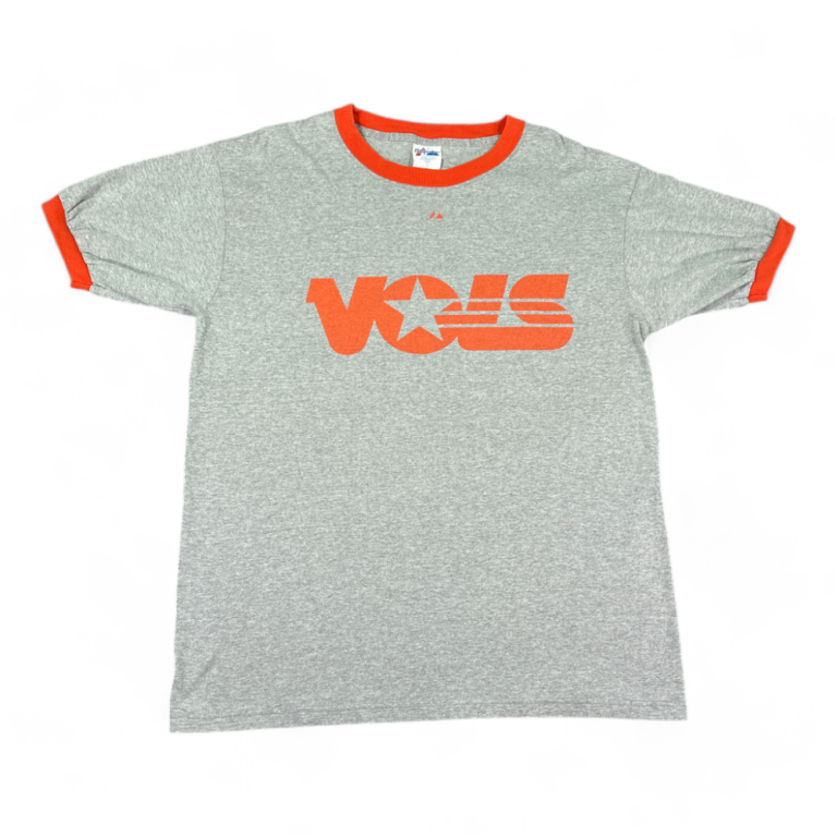 Vintage Tennessee Volunteers Shirt Gray Orange Ringer Majestic USA 90s Adult LARGE
