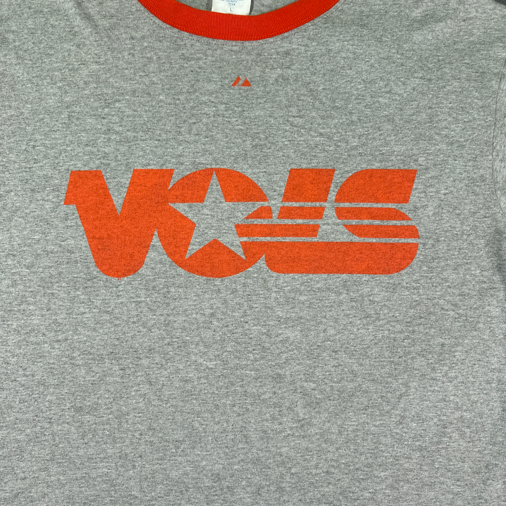 Vintage Tennessee Volunteers Shirt Gray Orange Ringer Majestic USA 90s Adult LARGE
