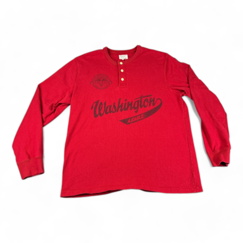 American Eagle Outfitters Shirt Red Washington Henley Retro Adult LARGE