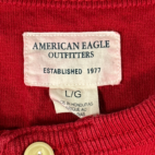American Eagle Outfitters Shirt Red Washington Henley Retro Adult LARGE