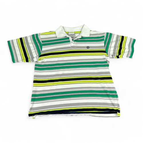 Vintage Southpole Polo Shirt Green Stripes Hip Hop Streetwear 90s Adult MEDIUM