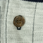Vintage Knights of Round Table Polo Shirt White Blue Striped Crest 90s Adult MEDIUM