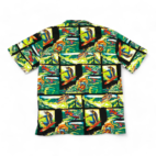 Nicole Miller Hawaiian Shirt Green Black Surfing Water Sports Womens EXTRA LARGE