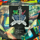 Nicole Miller Hawaiian Shirt Green Black Surfing Water Sports Womens EXTRA LARGE