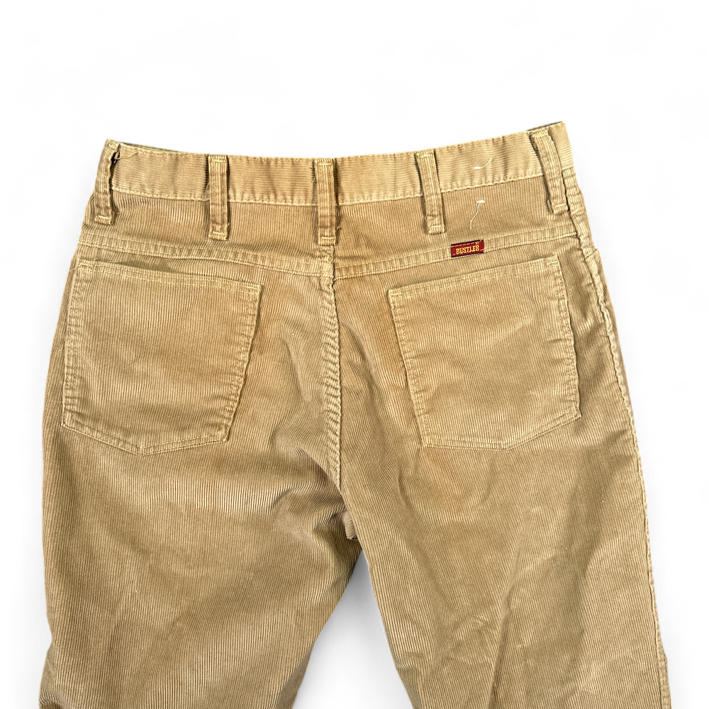 Vintage Rustler Corduroy Pants Brown Regular Fit 70s Mens 31x30
