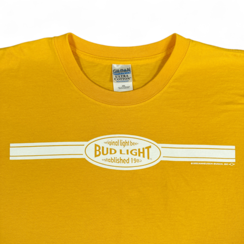 Vintage Bud Light Shirt Yellow Original Light Beer Y2K Adult XXL 2XL