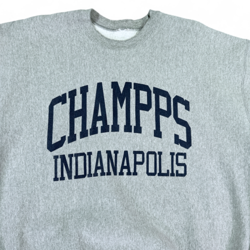 Vintage Champps Indianapolis Sweater Gray Reverse Weave Sports Bar Adult XXL 2XL