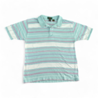 Vintage Alexander Julian Colours Polo Shirt Purple Green Stripes Pastel 90s Adult MEDIUM