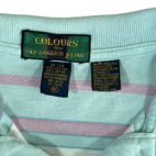 Vintage Alexander Julian Colours Polo Shirt Purple Green Stripes Pastel 90s Adult MEDIUM