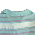 Vintage Alexander Julian Colours Polo Shirt Purple Green Stripes Pastel 90s Adult MEDIUM