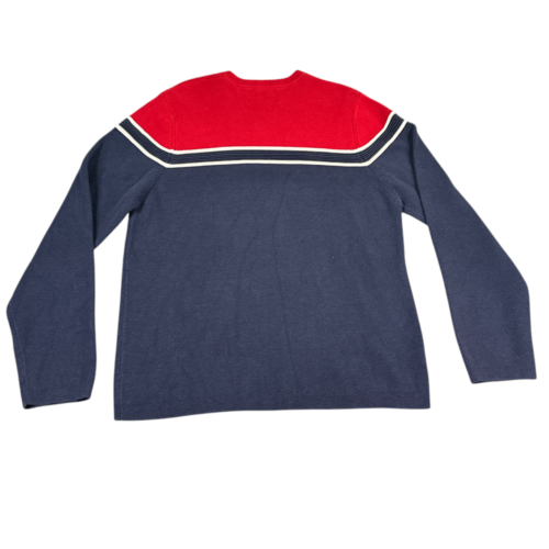 Vintage Abercrombie & Fitch Sweater Blue Red Y2K Two Tone Adult MEDIUM