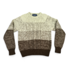 Vintage Barnaby Sweater Brown Cream Speckled Cable Knit 80s Adult SMALL
