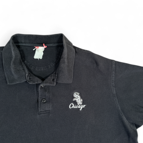 Vintage Chicago White Sox Polo Shirt Black 90s Adult XXL 2XL