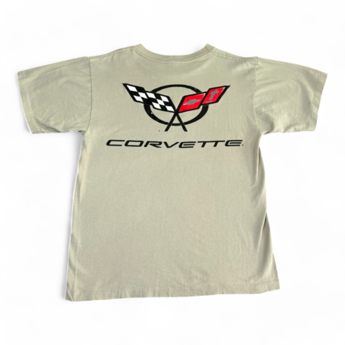 Vintage Corvette Shirt Brown Graphic Logo Classic Car 90s Adult MEDIUM