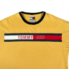 Vintage Tommy Hilfiger Shirt Yellow Tommy Jeans Ringer Y2K Adult LARGE