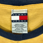 Vintage Tommy Hilfiger Shirt Yellow Tommy Jeans Ringer Y2K Adult LARGE