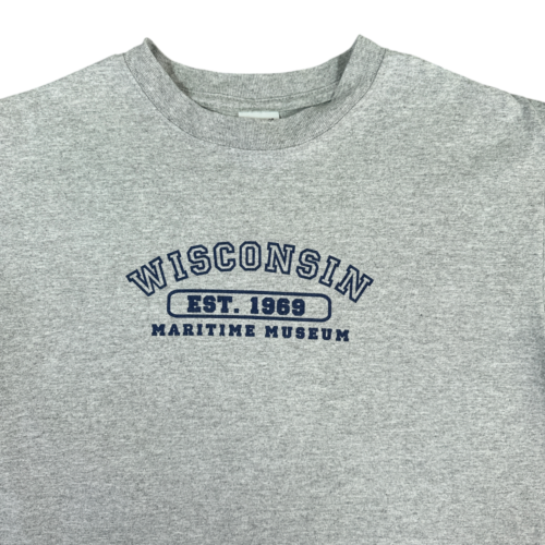 Vintage Wisconsin Maritime Museum Shirt Gray 90s Adult MEDIUM