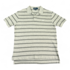 Vintage Ralph Lauren Polo Shirt Gray Stripe Monochrome Small Pony 90s Adult LARGE
