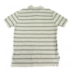 Vintage Ralph Lauren Polo Shirt Gray Stripe Monochrome Small Pony 90s Adult LARGE
