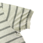 Vintage Ralph Lauren Polo Shirt Gray Stripe Monochrome Small Pony 90s Adult LARGE