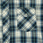 Vintage Rustler Western Shirt Green Blue Plaid Extra Long Tails 90s Adult EXTRA LARGE