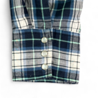 Vintage Rustler Western Shirt Green Blue Plaid Extra Long Tails 90s Adult EXTRA LARGE
