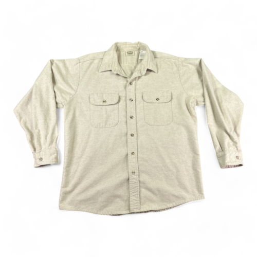 Vintage Five Brother Shirt White Ivory Flannel USA Made 90s Adult LARGE