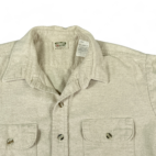 Vintage Five Brother Shirt White Ivory Flannel USA Made 90s Adult LARGE
