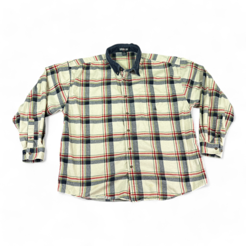 Vintage Keeler Bay Shirt Plaid Sailboat Pocket Corduroy 90s Adult EXTRA LARGE