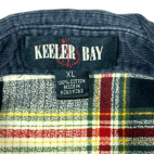 Vintage Keeler Bay Shirt Plaid Sailboat Pocket Corduroy 90s Adult EXTRA LARGE