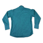Vintage Wrangler Western Shirt Green Blue Black Watch Plaid Pearl Snap 90s Adult LARGE