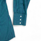 Vintage Wrangler Western Shirt Green Blue Black Watch Plaid Pearl Snap 90s Adult LARGE
