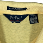 Vintage Par Four Polo Shirt Brown Blue Orange Stripes Inlay Pocket 80s Adult MEDIUM
