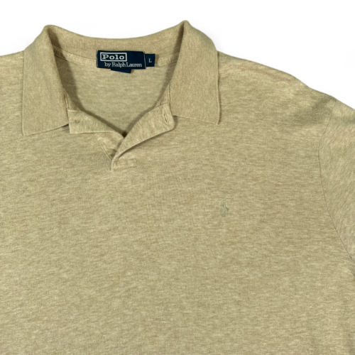 Vintage Ralph Lauren Polo Shirt Brown Long Sleeve 90s Adult LARGE