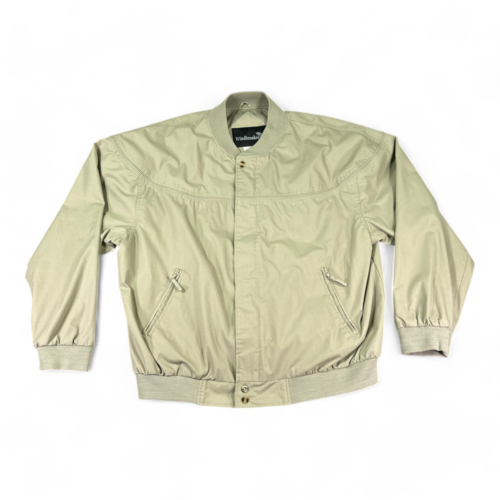 Vintage Windbreaker Jacket Brown Khaki Tan Piping 90s Adult XXL 2XL