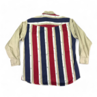 Vintage Roper Western Shirt Stripes Brown Red White Blue Cowboy Adult EXTRA LARGE
