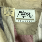 Vintage Roper Western Shirt Stripes Brown Red White Blue Cowboy Adult EXTRA LARGE