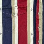 Vintage Roper Western Shirt Stripes Brown Red White Blue Cowboy Adult EXTRA LARGE