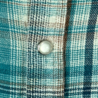 Vintage High Noon Western Shirt Blue Brown Plaid Flannel Pearl Snap Adult MEDIUM
