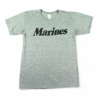 Vintage Marines Shirt Gray Spell Out 80s Military Adult MEDIUM
