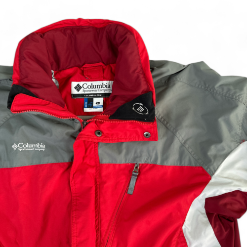 Columbia Jacket Red White Gray Core Interchange Anaorak Adult LARGE