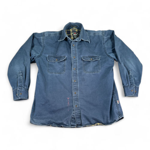Vintage Galyans Shirt Blue Flannel Lined Workwear Chore Barn 90s Adult LARGE