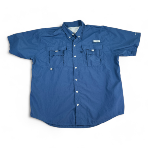 Columbia Fishing Shirt Blue PFG Omni Shade Vented Adult LARGE